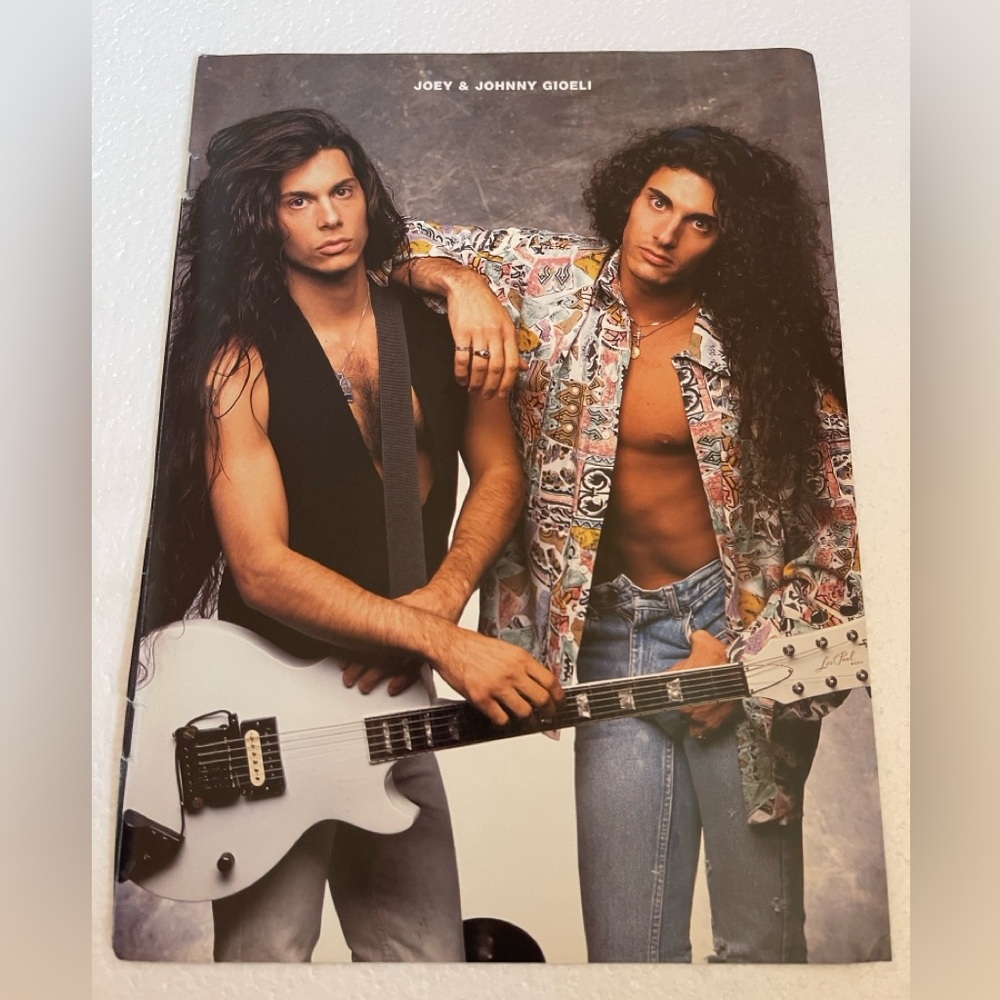 Rock Duo Poster Featuring Two Musicians with White Guitar
